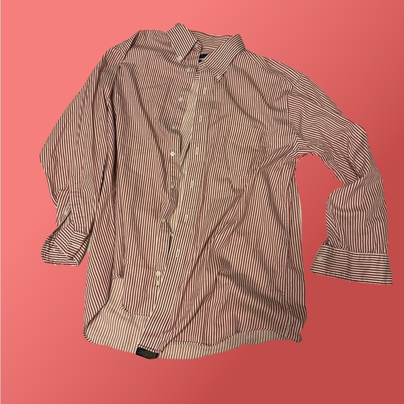 Club Room red/ white striped button down - Picture 1 of 6